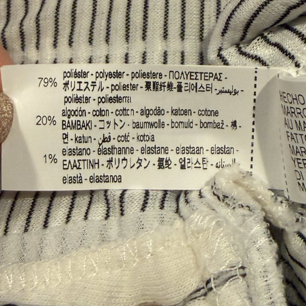 NWT Zara Boxy Oversized Striped Soft Quilted Long Sleeve Sweater  M White Black - Picture 11 of 16
